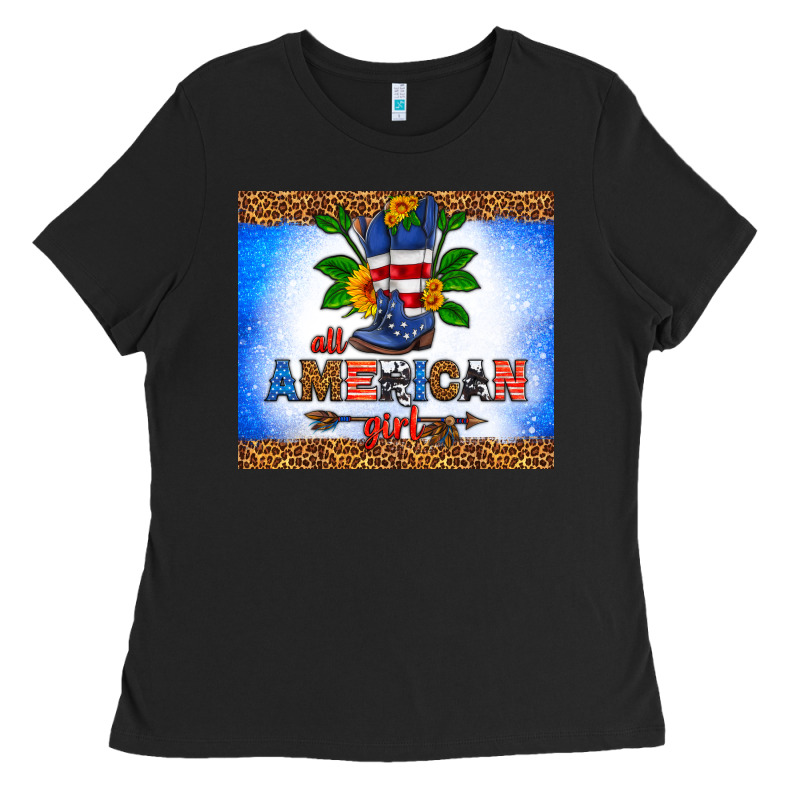 All American Girl Ladies Tee by HRA Design Shop | Teevron