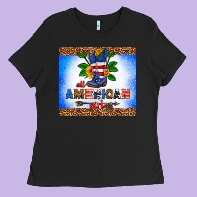 All American Girl Ladies Tee Designed By Hra Design Shop