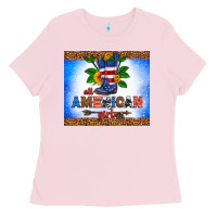 Bubblegum Pink all American girl Ladies Tee - HRA Design Shop