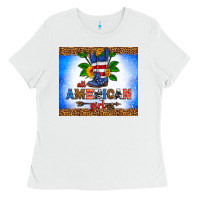 White all American girl Ladies Tee - HRA Design Shop