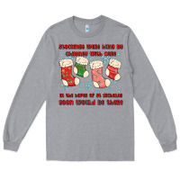Heather Grey stockings were hung by chimney Long Sleeve Tee - MaliasSmallBusiness