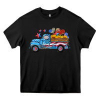 Black american truck and flag with stars Heavy Core Tee - HRA Design Shop