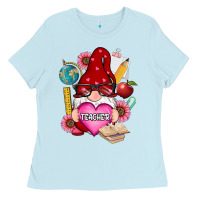 Baby Blue valentines day teacher gnome Ladies Tee - RanaPortraitStore