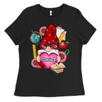 Black valentines day teacher gnome Ladies Tee - RanaPortraitStore