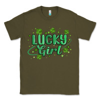 Army Green lucky girl Classic Tee - MaliasSmallBusiness