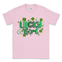 Bubblegum Pink lucky girl Classic Tee - MaliasSmallBusiness