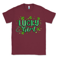 Burgundy lucky girl Classic Tee - MaliasSmallBusiness
