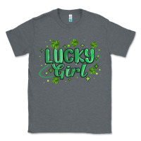 Charcoal Heather lucky girl Classic Tee - MaliasSmallBusiness
