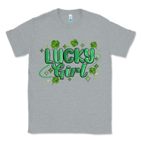 Heather Grey lucky girl Classic Tee - MaliasSmallBusiness