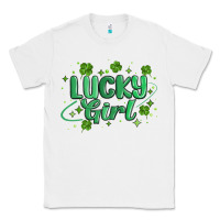White lucky girl Classic Tee - MaliasSmallBusiness