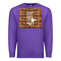 Purple husband daddy gamer hero Premium Sweatshirt - TumblerDesignByShophia