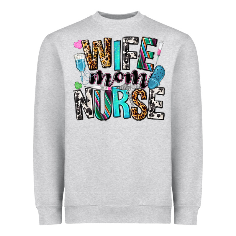 Wife Mom Nurse Heavyweight Sweatshirt by NancyCooperArtShop | Teevron