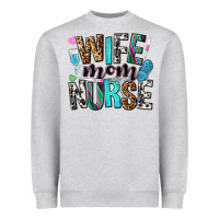 Heather Grey wife mom nurse Heavyweight Sweatshirt - NancyCooperArtShop