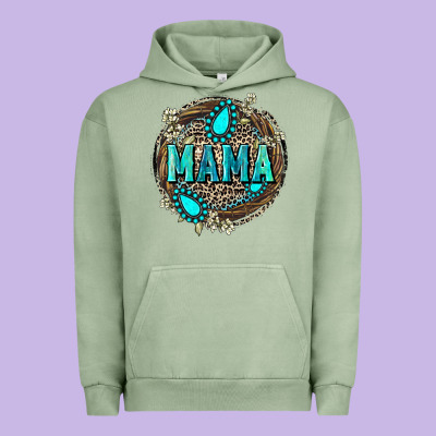 Mama With Gemstone Leopard Mother's Day Urban Hoodie Designed By Fadigitalartstudio