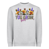 Heather Grey you grow girl Heavyweight Sweatshirt - NancyCooperArtShop