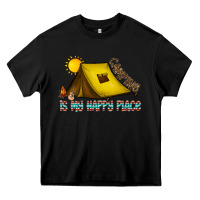 Black camping is my happy place Heavy Core Tee - CowhideDigitalArt