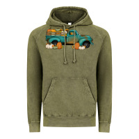 Vintage Olive pumpkin farm truck no background Vintage Hoodie - Jasminsmagicworld