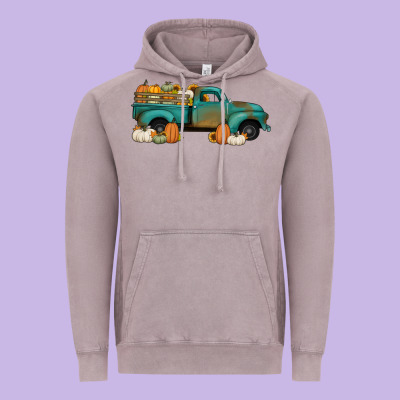 Pumpkin Farm Truck No Background Vintage Hoodie Designed By Jasminsmagicworld