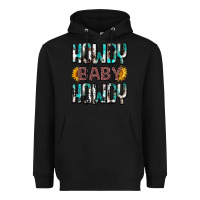 Black Western Howdy Baby Howdy Heavyweight Hoodie - HowdyJamesFarm
