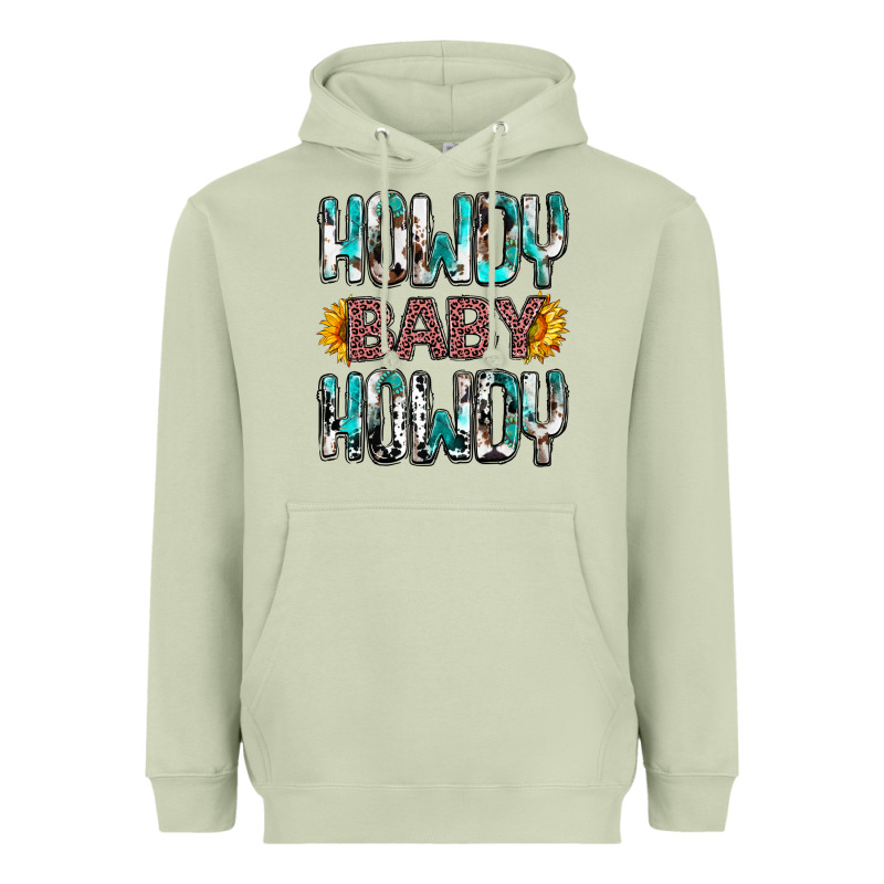 Western Howdy Baby Howdy Heavyweight Hoodie by HowdyJamesFarm | Teevron
