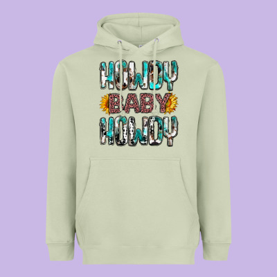 Western Howdy Baby Howdy Heavyweight Hoodie Designed By Howdyjamesfarm