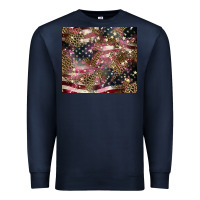 Navy American flag leopard pinktumbler Premium Sweatshirt - HowdyJamesFarm