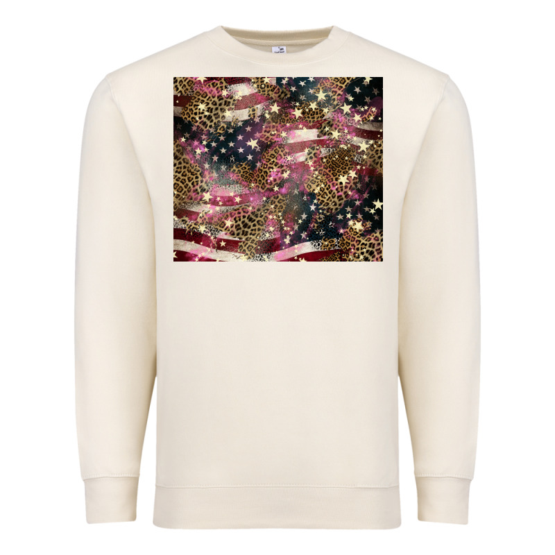 American Flag Leopard Pinktumbler Premium Sweatshirt by HowdyJamesFarm | Teevron