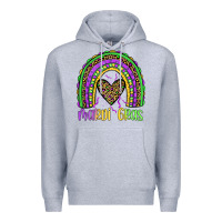 Heather Grey mardi gras rainbow Premium Hoodie - JahusDesignShop