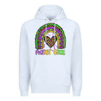 White mardi gras rainbow Premium Hoodie - JahusDesignShop