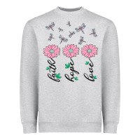 Heather Grey faith hope love Heavyweight Sweatshirt - MaliasSmallBusiness