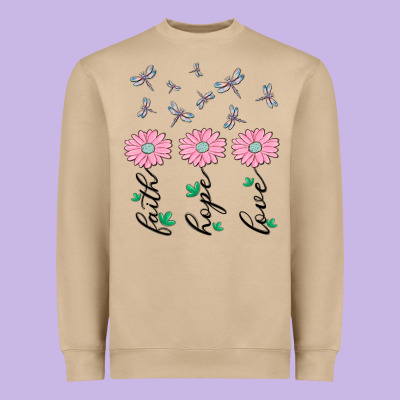 Faith Hope Love Heavyweight Sweatshirt Designed By Maliassmallbusiness