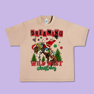 Dreaming Of A Wild West Christmas Cowboy Santa Urban Heavy Tee Designed By Maliassmallbusiness