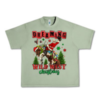 Oil Green dreaming of a wild west christmas cowboy santa Urban Heavy Tee - MaliasSmallBusiness
