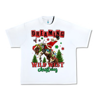White dreaming of a wild west christmas cowboy santa Urban Heavy Tee - MaliasSmallBusiness