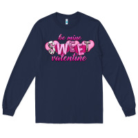 Navy be mine sweet valentine Long Sleeve Tee - NancyCooperArtShop