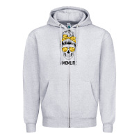 Heather Grey Yellow Flower Mom Skull Zipper Hoodie - Bettercallsaul