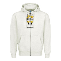 Oatmeal Heather Yellow Flower Mom Skull Zipper Hoodie - Bettercallsaul
