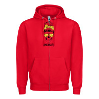 Red Yellow Flower Mom Skull Zipper Hoodie - Bettercallsaul