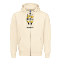 Sandshell Yellow Flower Mom Skull Zipper Hoodie - Bettercallsaul