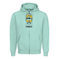 Seafoam Yellow Flower Mom Skull Zipper Hoodie - Bettercallsaul