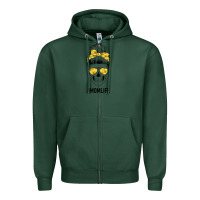 Sports Green Yellow Flower Mom Skull Zipper Hoodie - Bettercallsaul