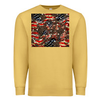 Antique Gold American flag leopard tumbler Premium Sweatshirt - HowdyJamesFarm