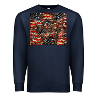 Navy American flag leopard tumbler Premium Sweatshirt - HowdyJamesFarm