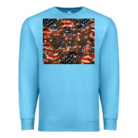 Ocean Blue American flag leopard tumbler Premium Sweatshirt - HowdyJamesFarm