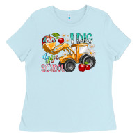 Baby Blue i dig 100 days of school Ladies Tee - RacoonDesign