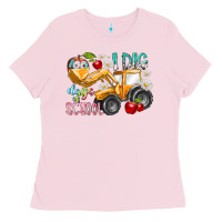 Bubblegum Pink i dig 100 days of school Ladies Tee - RacoonDesign