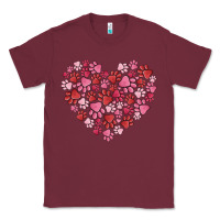 Burgundy dog valentine Classic Tee - MaliasSmallBusiness