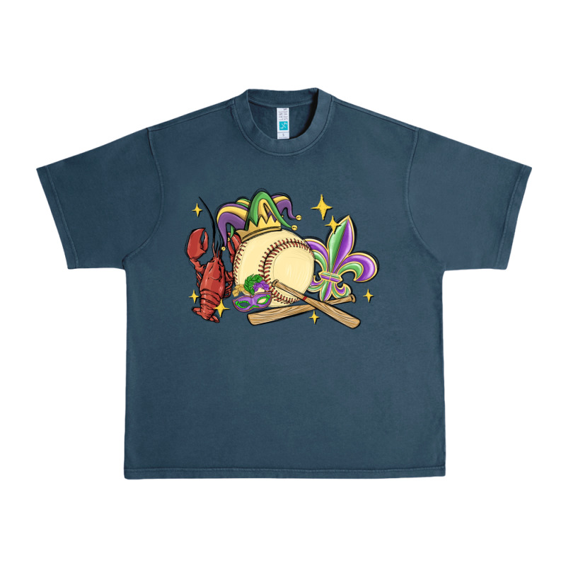 Mardi Gras Baseball Urban Heavy Tee by MaliasSmallBusiness | Teevron