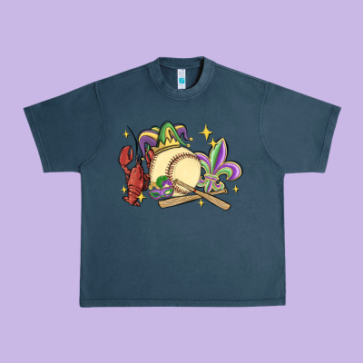 Mardi Gras Baseball Urban Heavy Tee Designed By Maliassmallbusiness