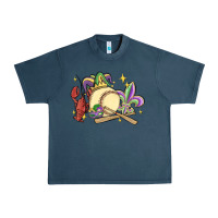 Midnight Navy mardi gras baseball Urban Heavy Tee - MaliasSmallBusiness